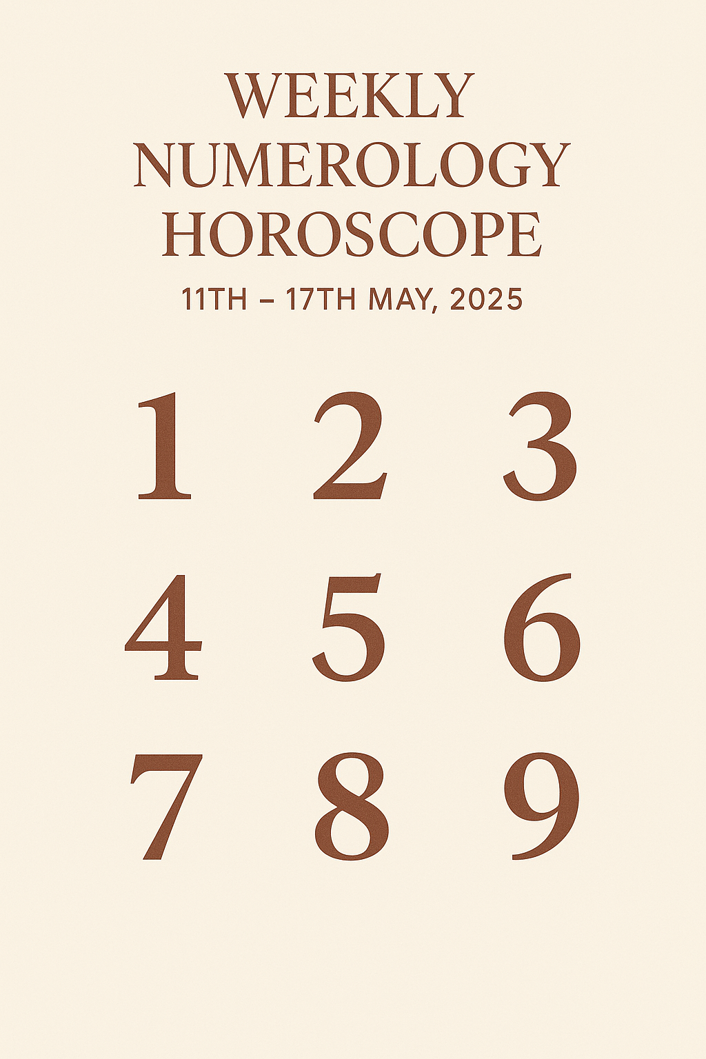 Weekly Numerology Horoscope from 11th-17th May’2025