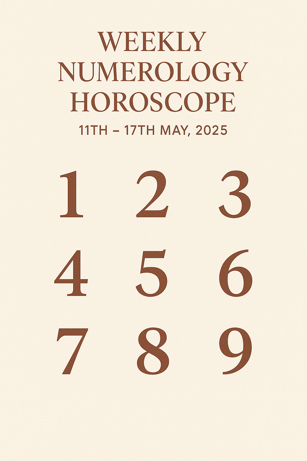 Weekly Numerology Horoscope from 11th-17th&nbsp;May’2025