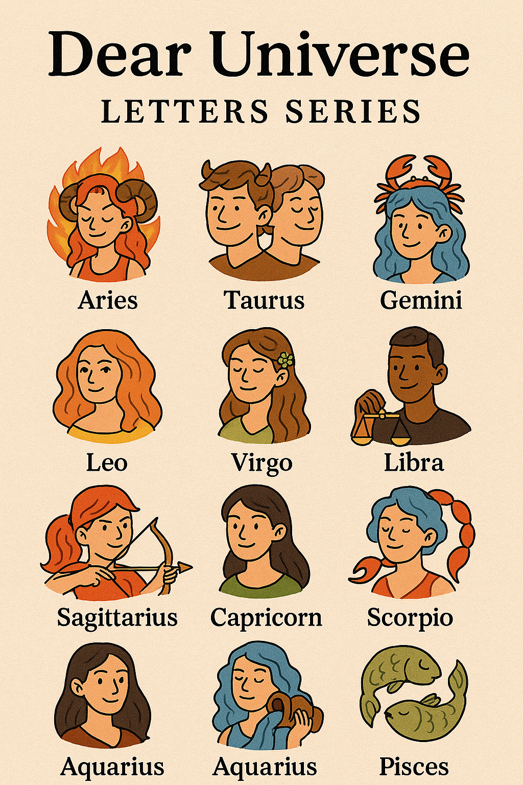 Universe letters from Zodiac signs