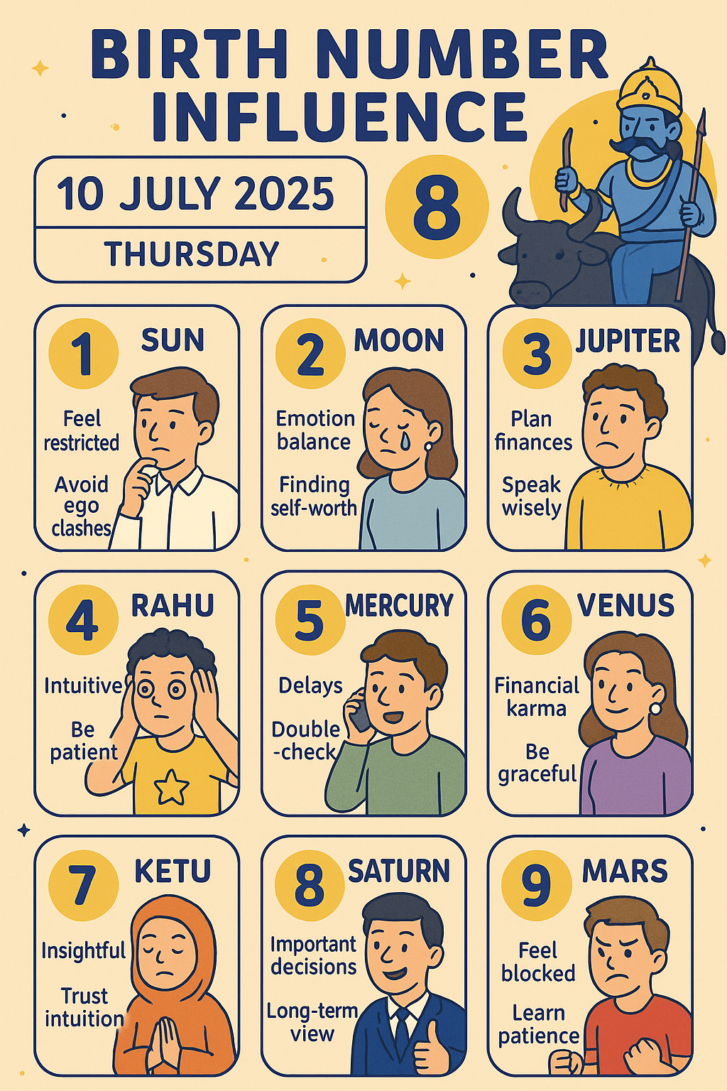 Today’s Date influence on all birth numbers