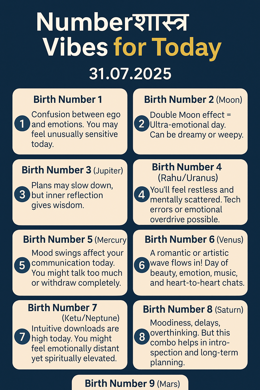 Today’s Date 31.07.2025 impact on all birth&nbsp;numbers