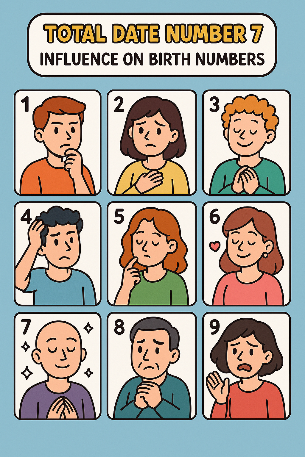 Today’s Date: 9th July’2025 influence on all birth numbers