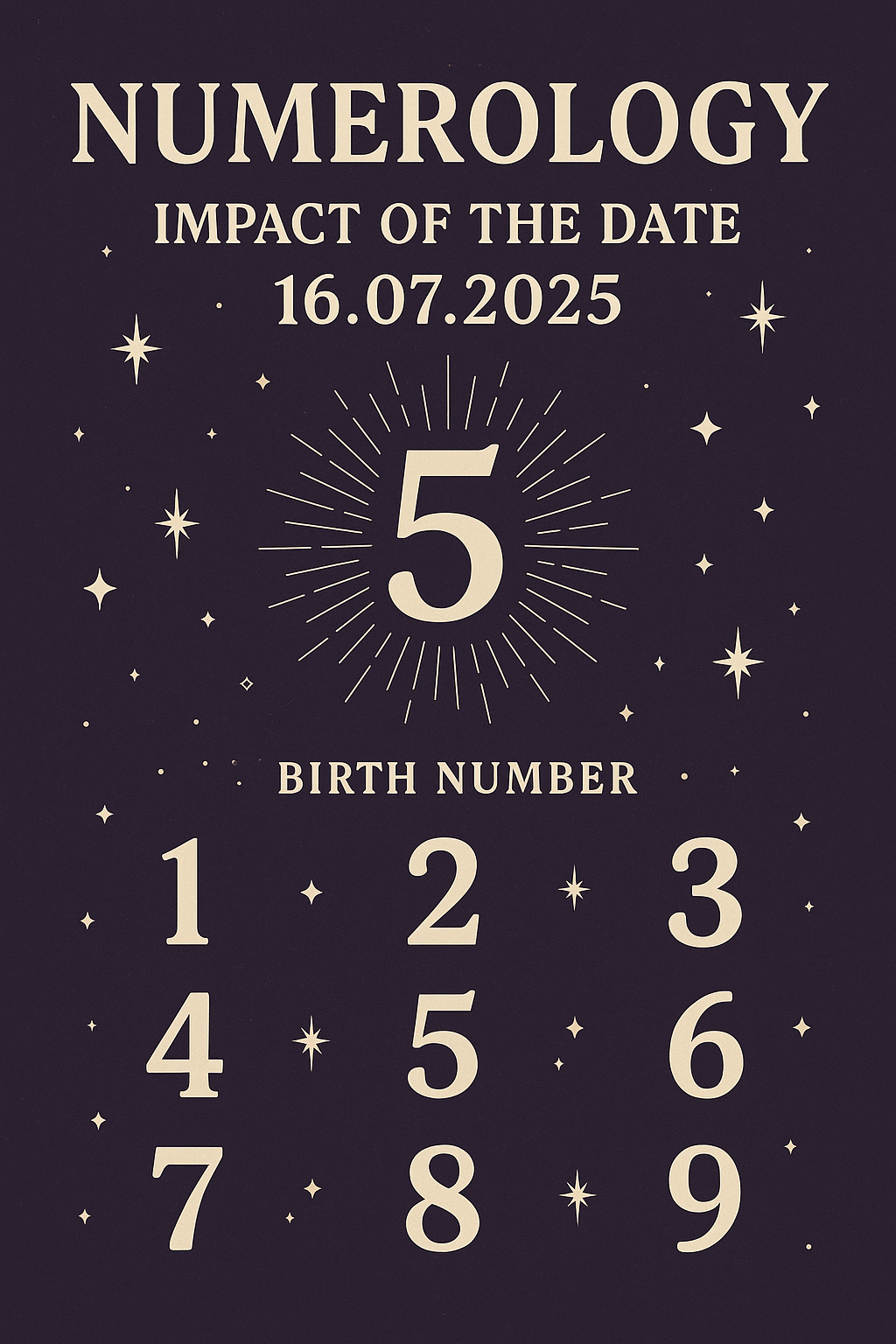 Today’s Date 16th July’2025 Impact on all birth numbers