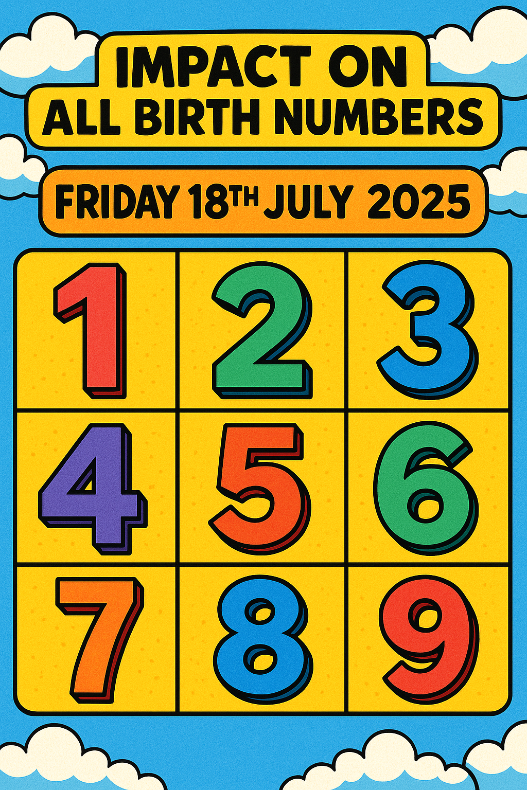 Today’s Date 18th July’2025 impact on all birth numbers