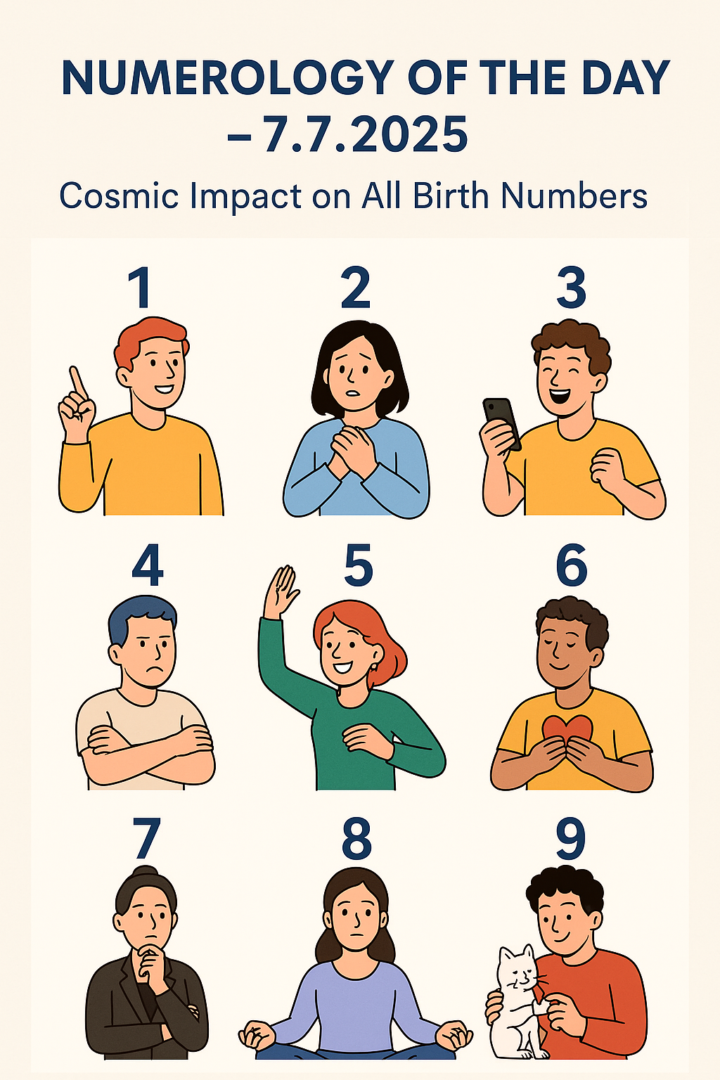 Numerology of the Day – 7.7.2025;Cosmic Impact on all Birth Numbers |