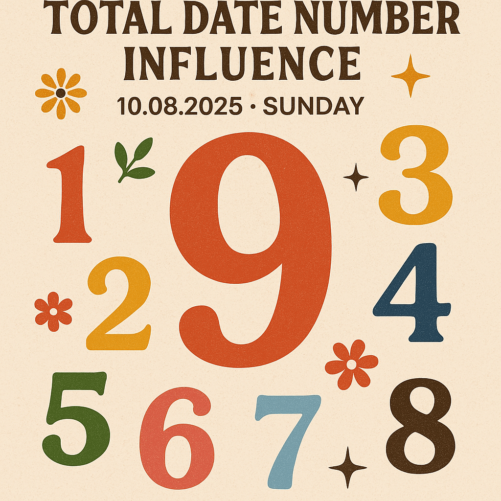Today’s Date 10.08.2025 Sunday influence on all&nbsp;Numbers