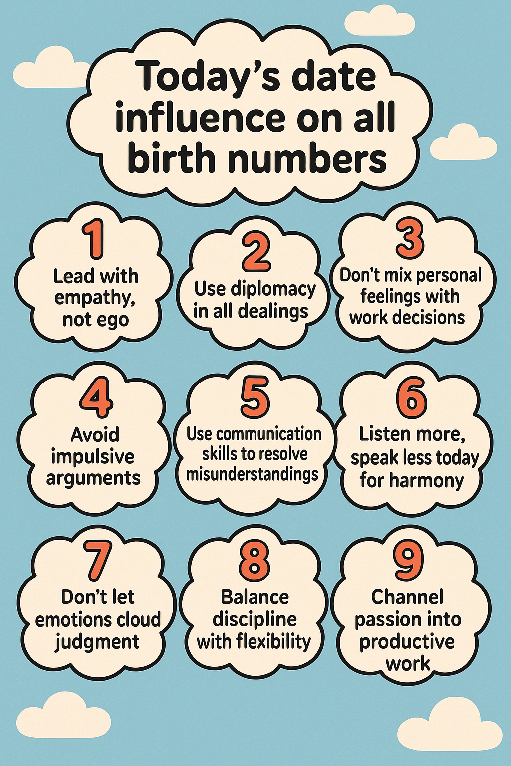 Today’s Date: 12.08.2025 influence on all birth numbers