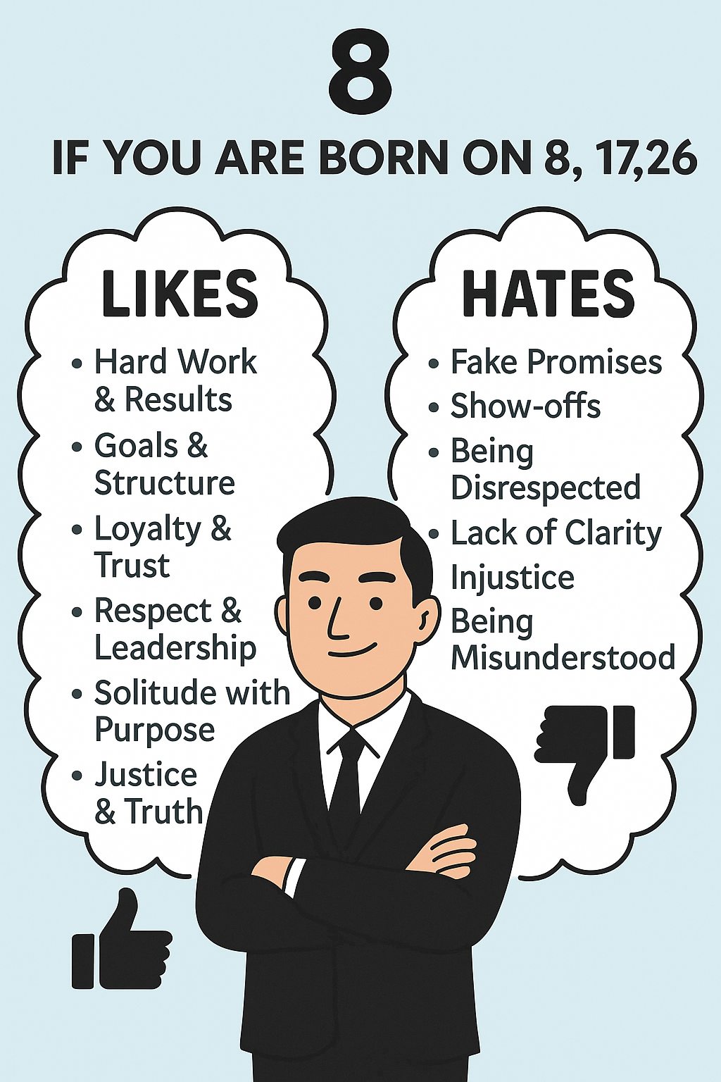 Hate and Like for birth Number 8