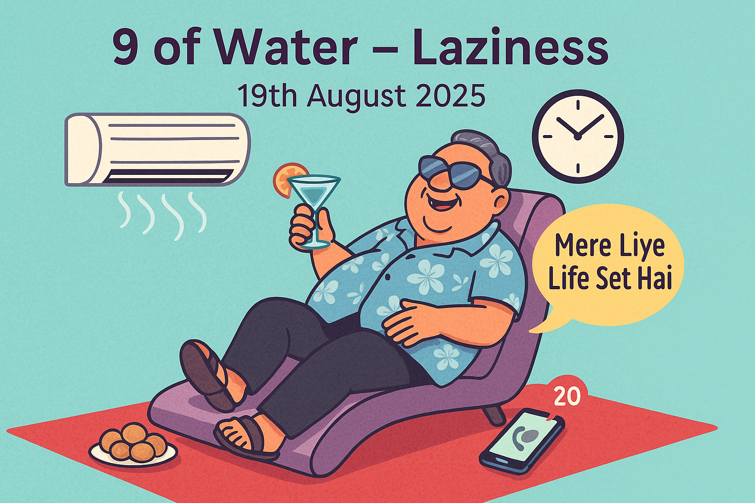 Card of the day-9 of water; Laziness