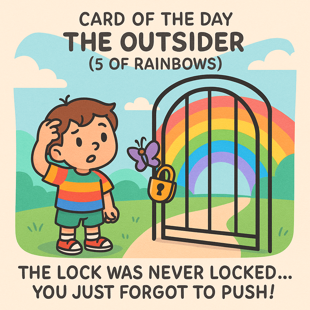 Card of the Day – The Outsider (5 of Rainbows) – Osho Zen&nbsp;Tarot