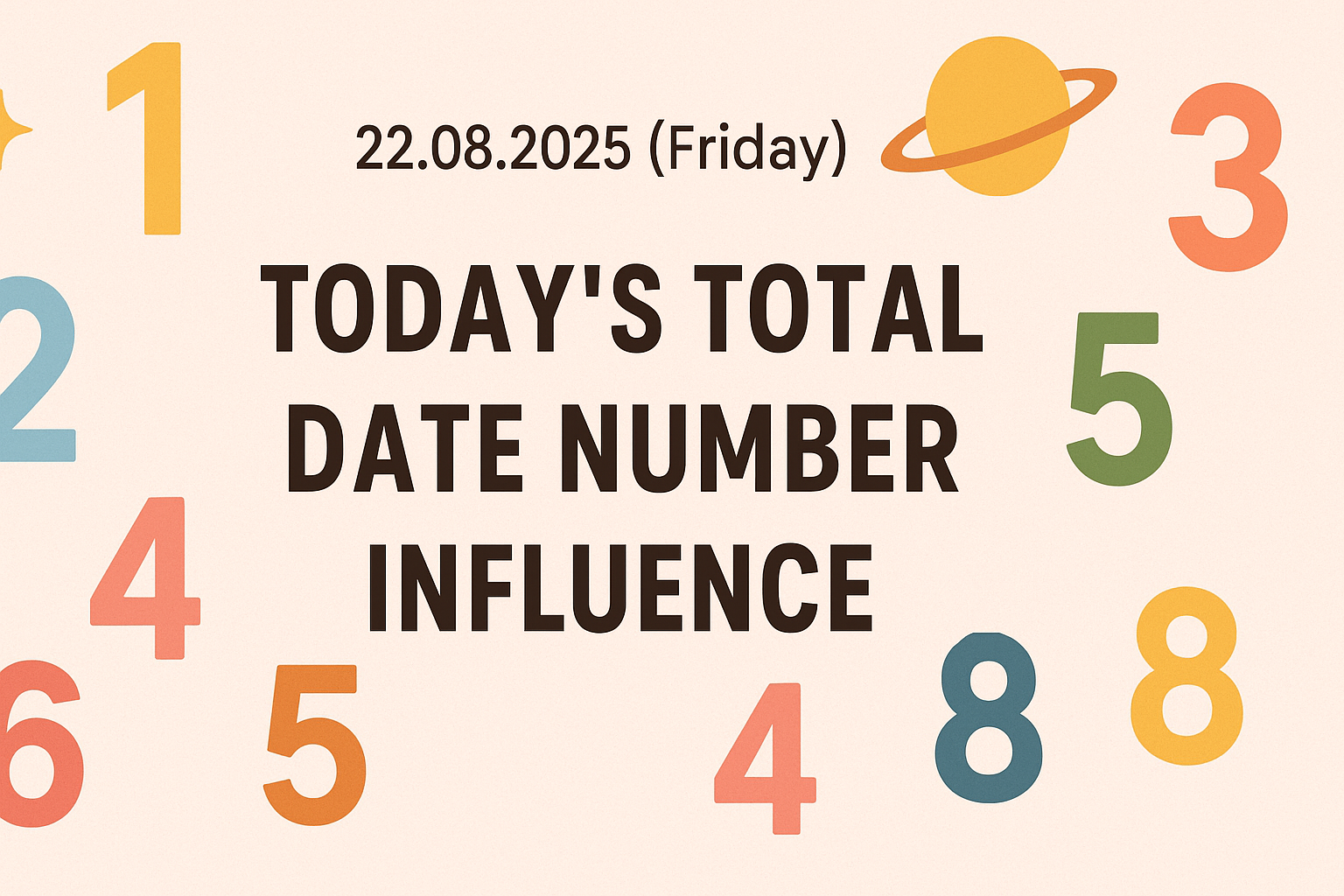 Today’s Date Friday 22.08.2025 influence on all birth numbers
