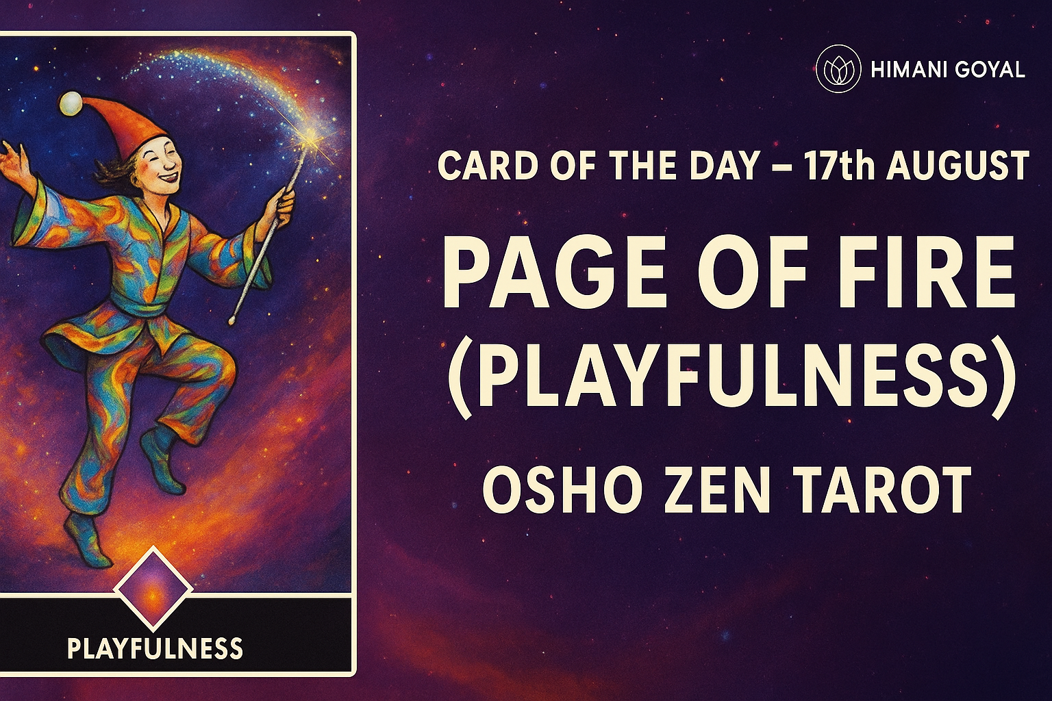 Card of the ; Page of Fire- Playfulness