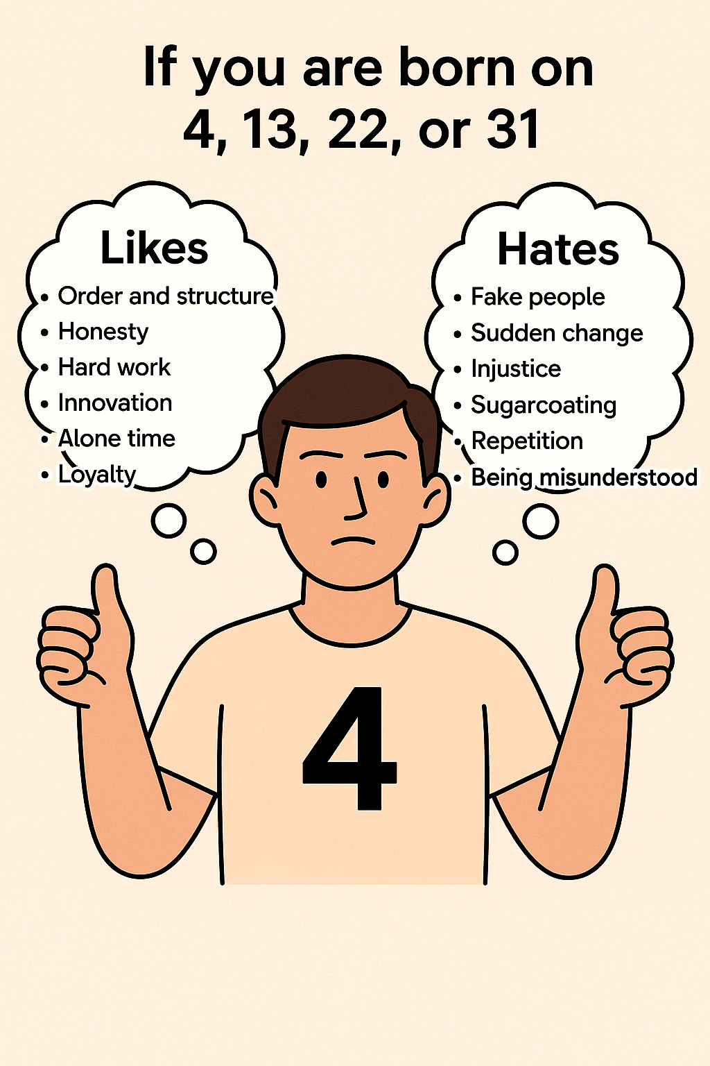 Hates and likes of number 4