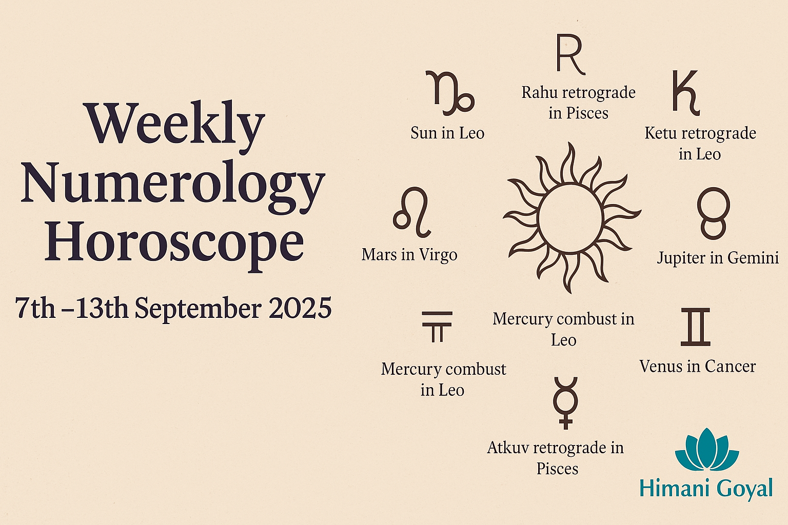 Weekly Numerology Horoscope 7th – 13th September 2025