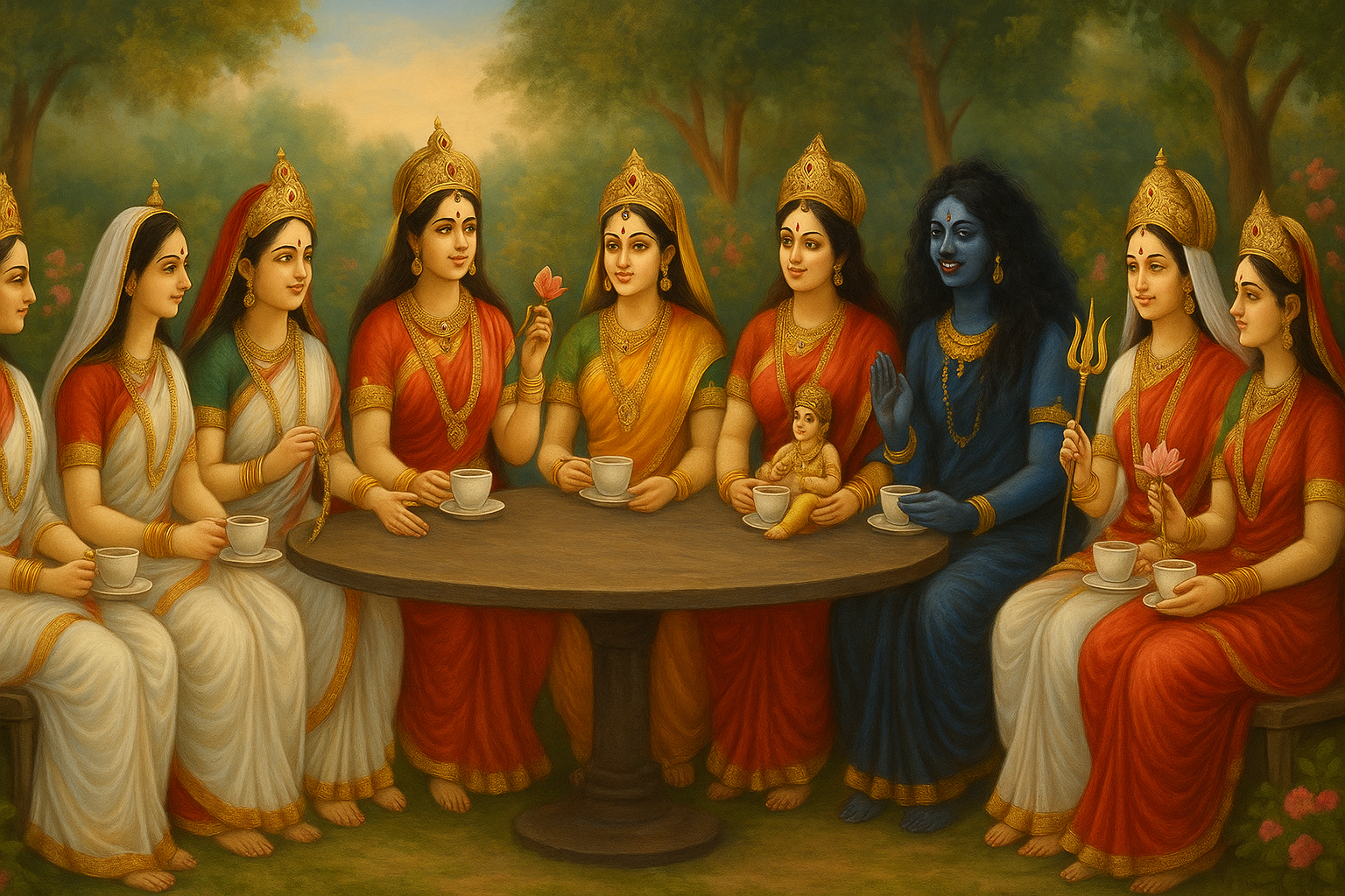 When Nine Goddesses Shared a Cup of Tea