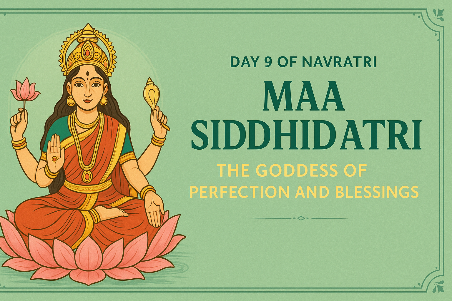 Day 9 of Navratri – Maa Siddhidatri: The Goddess of Perfection and Blessings