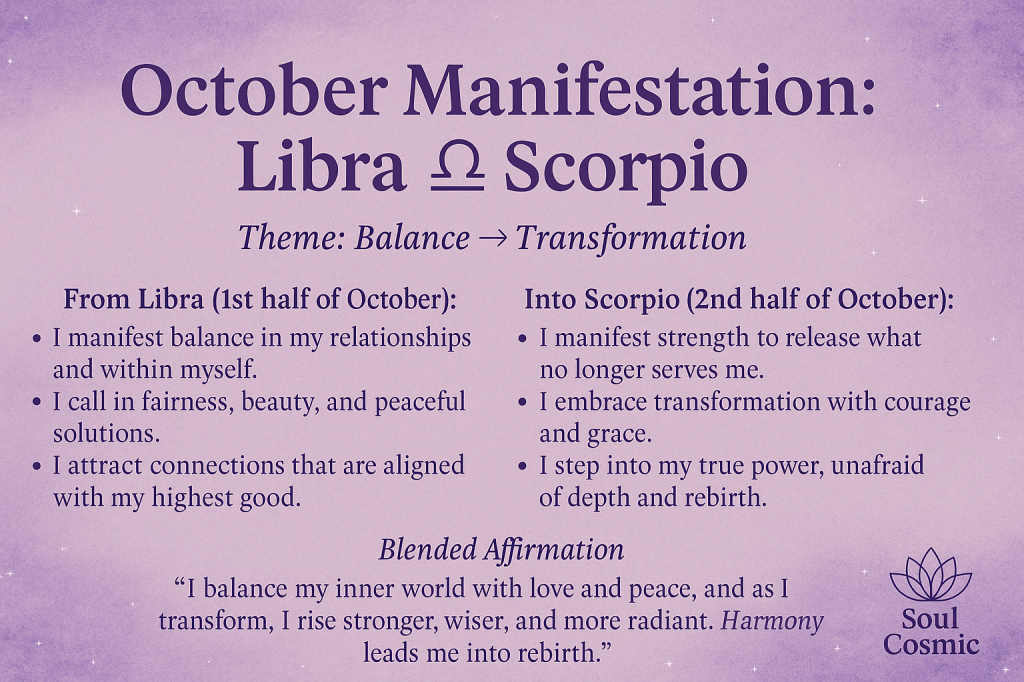 October Manifestation: Libra to Scorpio&nbsp;✦