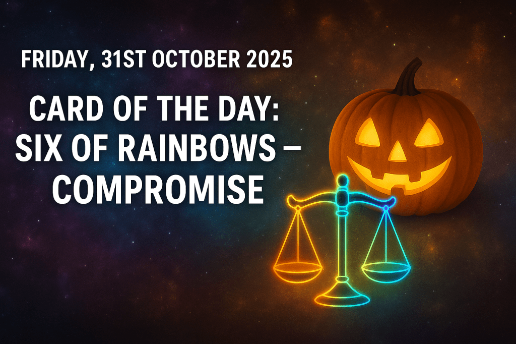 Friday, 31st October 2025;Card of the Day: Six of Rainbows —&nbsp;Compromise