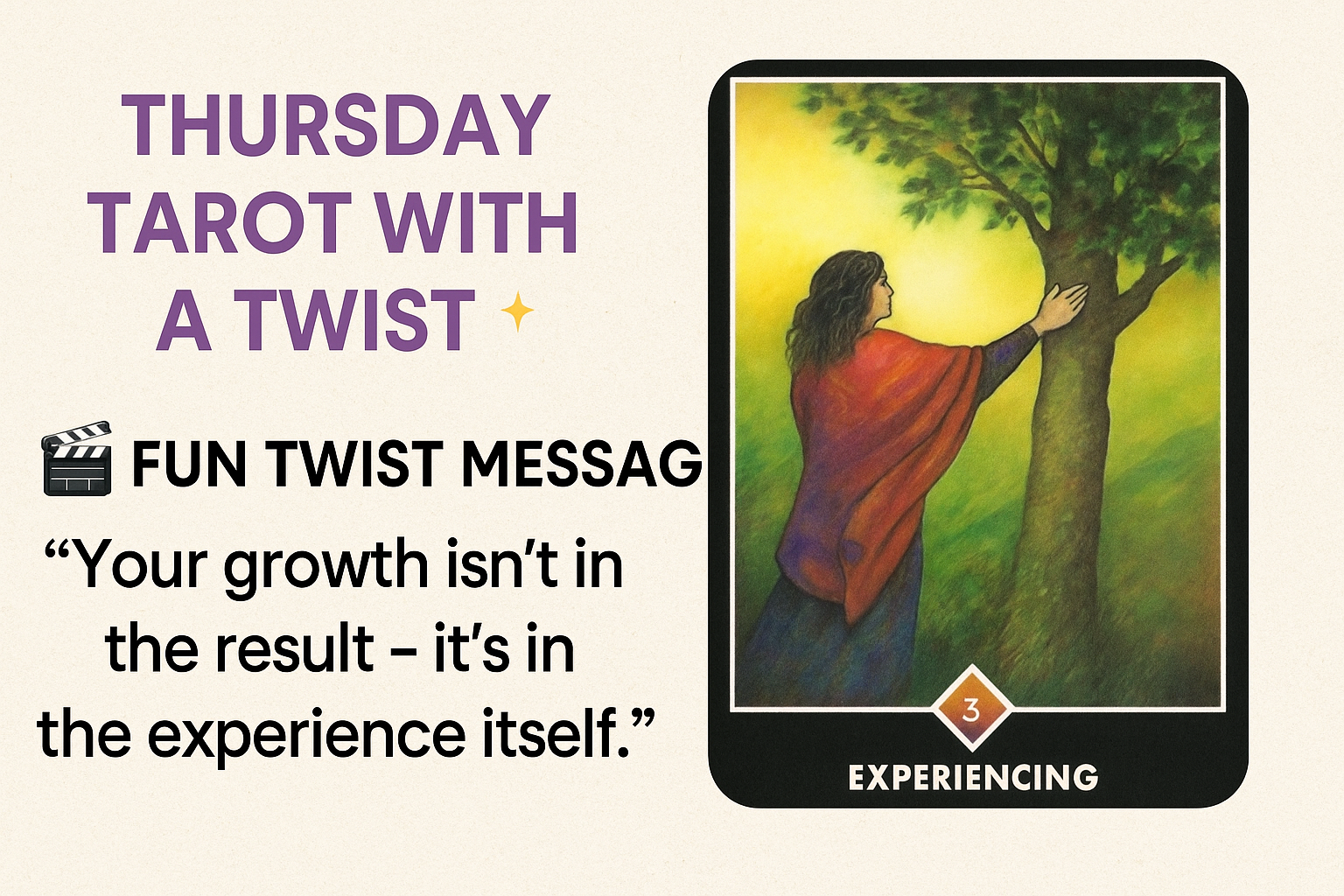 Here’s your blog post for Thursday Tarot with a Twist – Card of the Day: 3 of Fire (Experiencing) in your brand’s signature style ✦