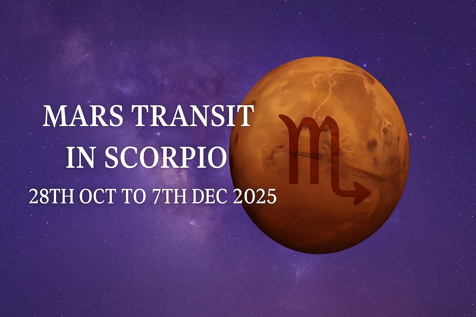 Mars Transit in Scorpio (28th October – 7th December 2025): Fire Meets Water, Power Meets Depth