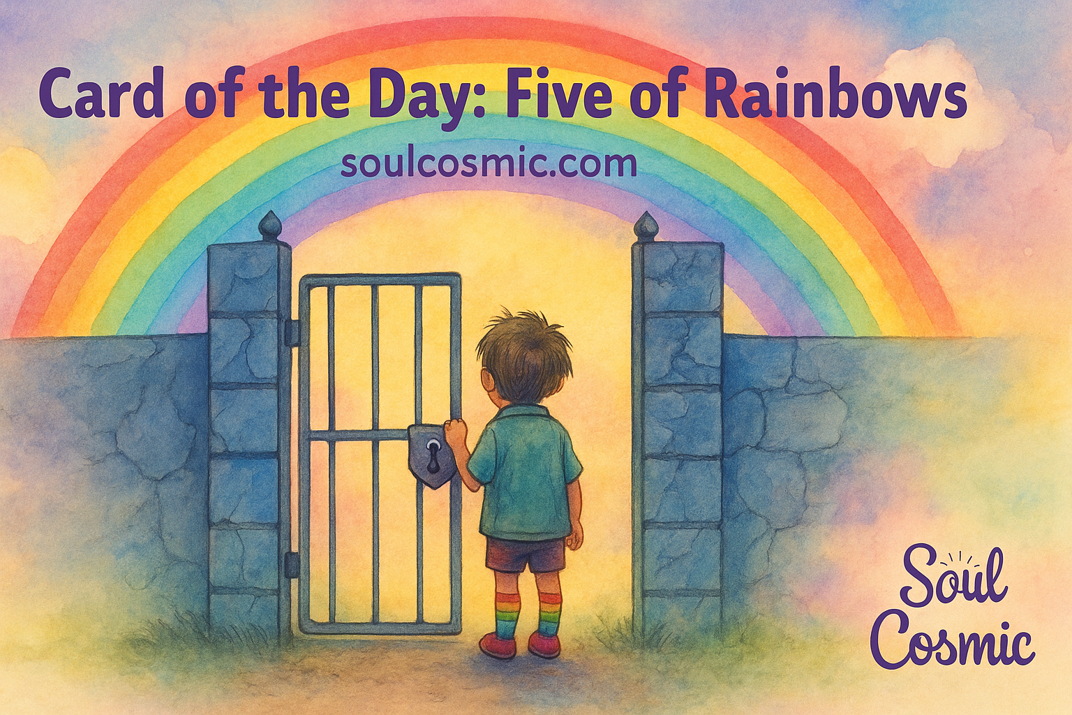 ✦ Saturday Card of the Day – Five of Rainbows: The Outsider ✦
