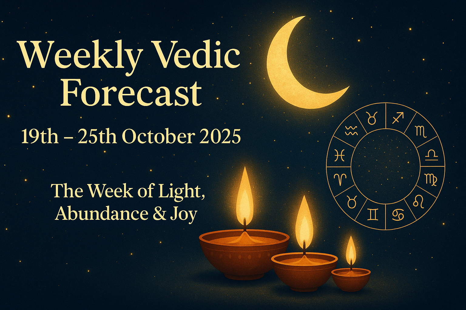 Weekly Vedic Forecast (19th–25th October 2025): The Week of Light, Abundance & Joy