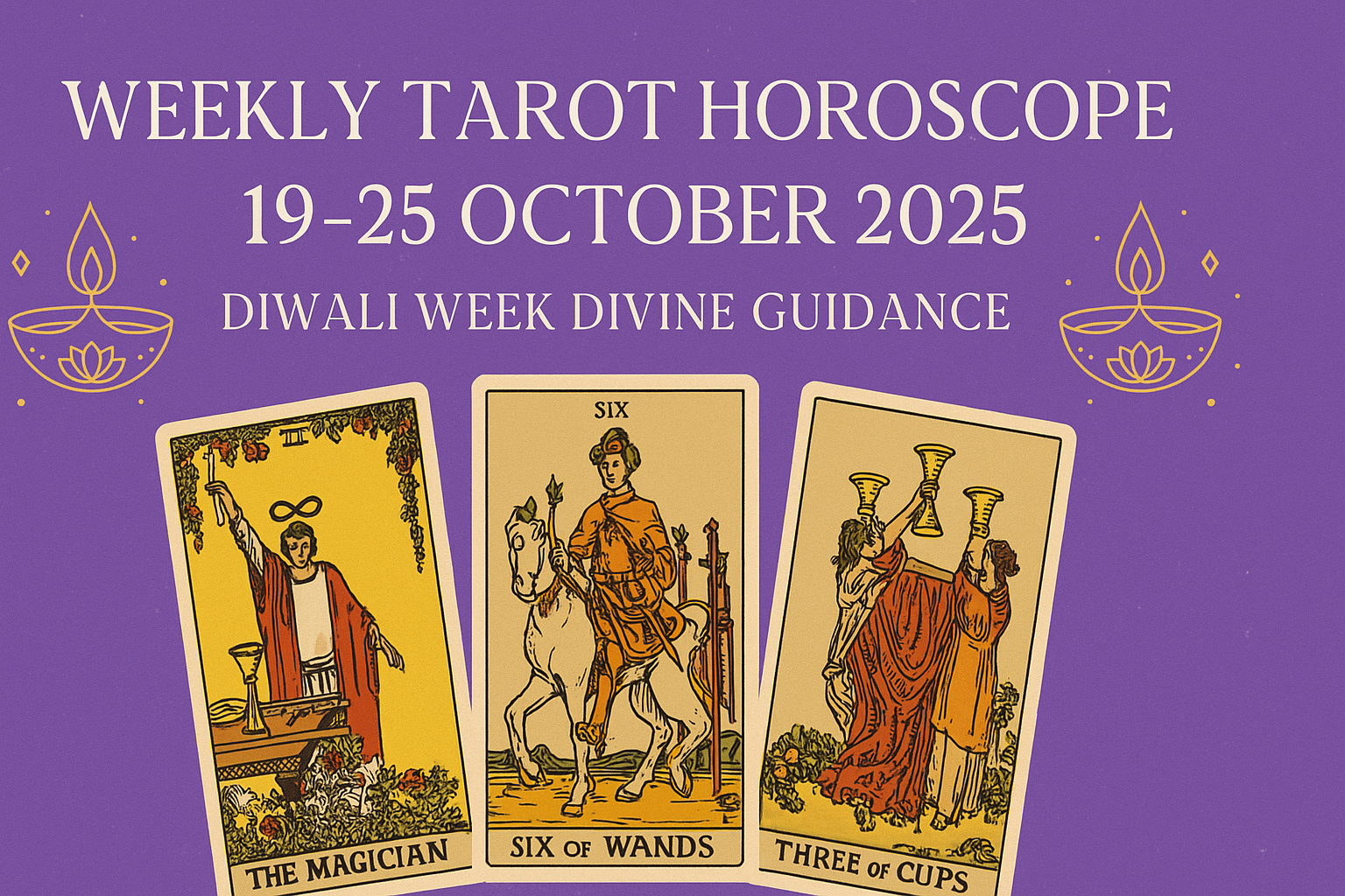 🌕 Weekly Tarot Horoscope: 19th – 25th October 2025✨ Festival Week of Dhanteras, Roop Chaudas & Diwali ✨