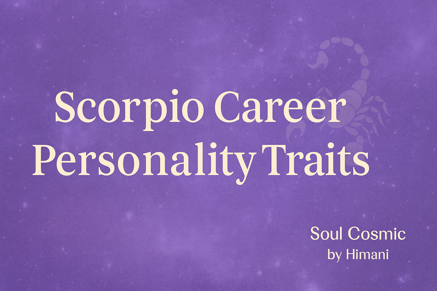 Scorpio Career Personality Traits