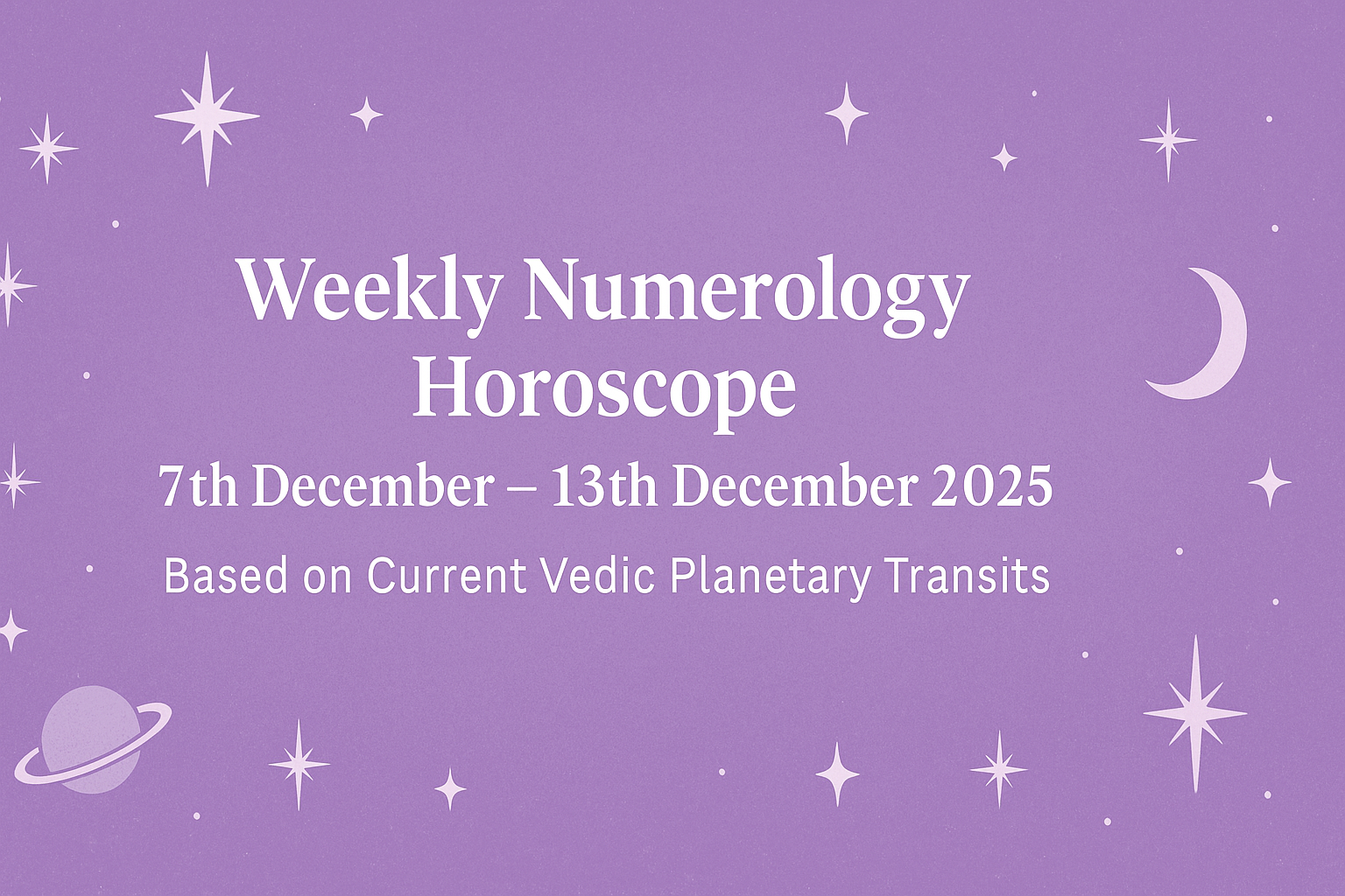 Weekly Numerology Horoscope