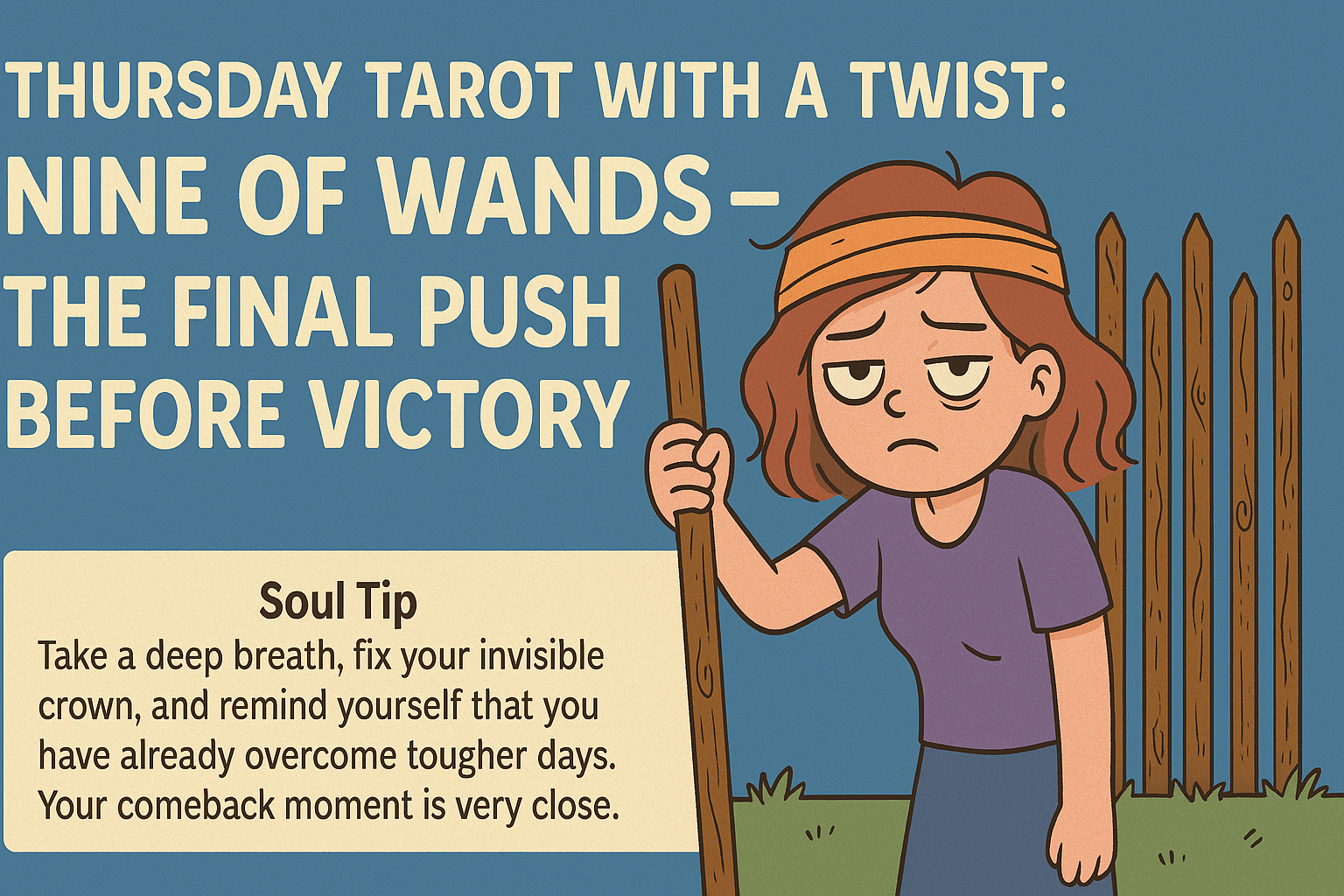 Thursday Tarot with a Twist: Nine of Wands – The Final Push Before Victory