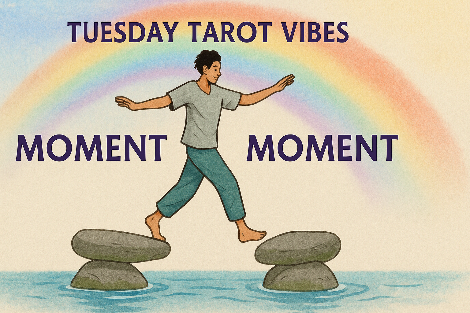 Tuesday Tarot Vibes: Two of Rainbow; Moment to Moment ✦