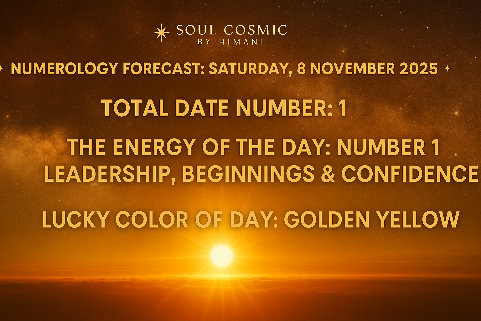 ✦ Numerology Forecast: Saturday, 8 November 2025 ✦