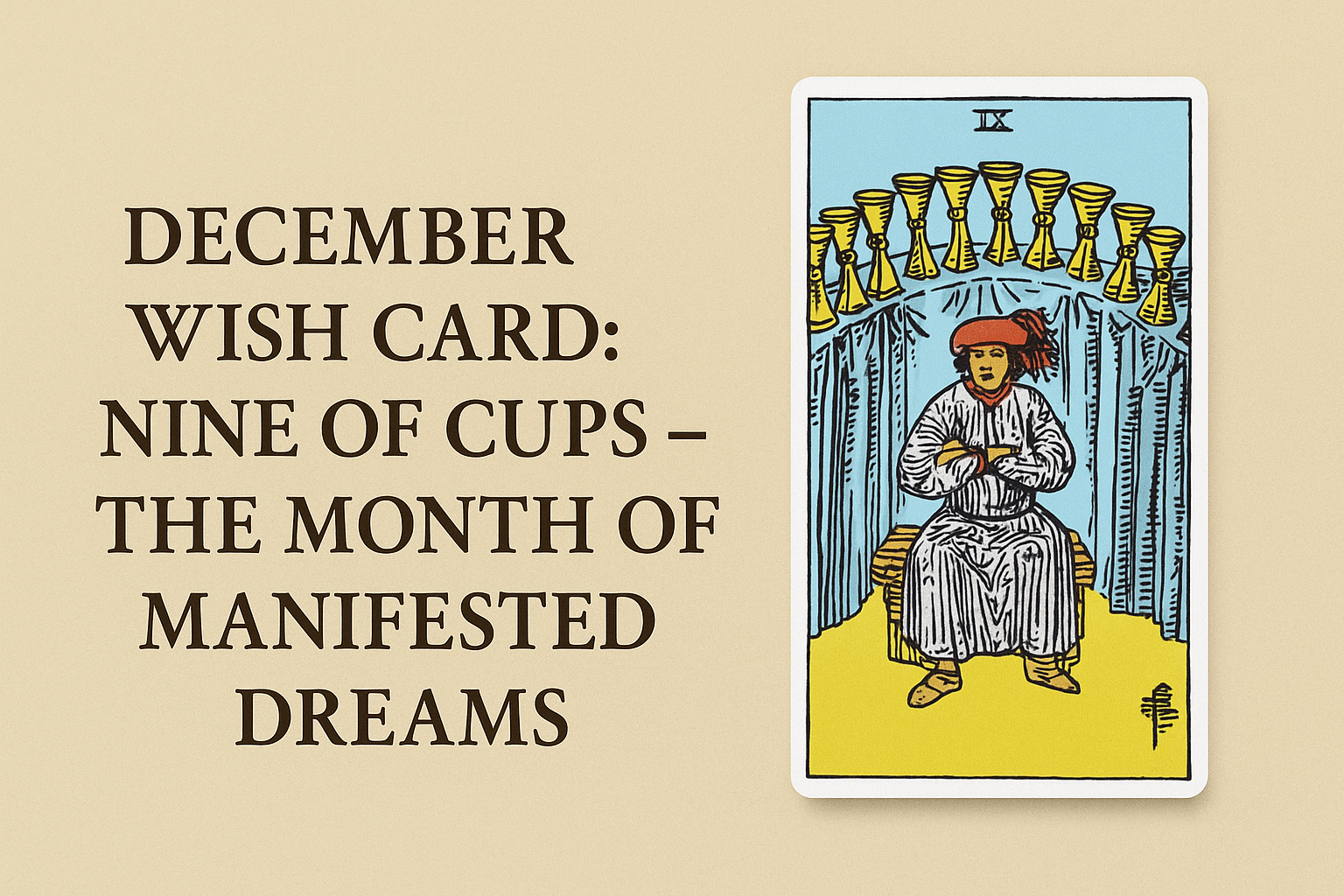 December Wish Card: Nine of Cups – The Month of Manifested Dreams