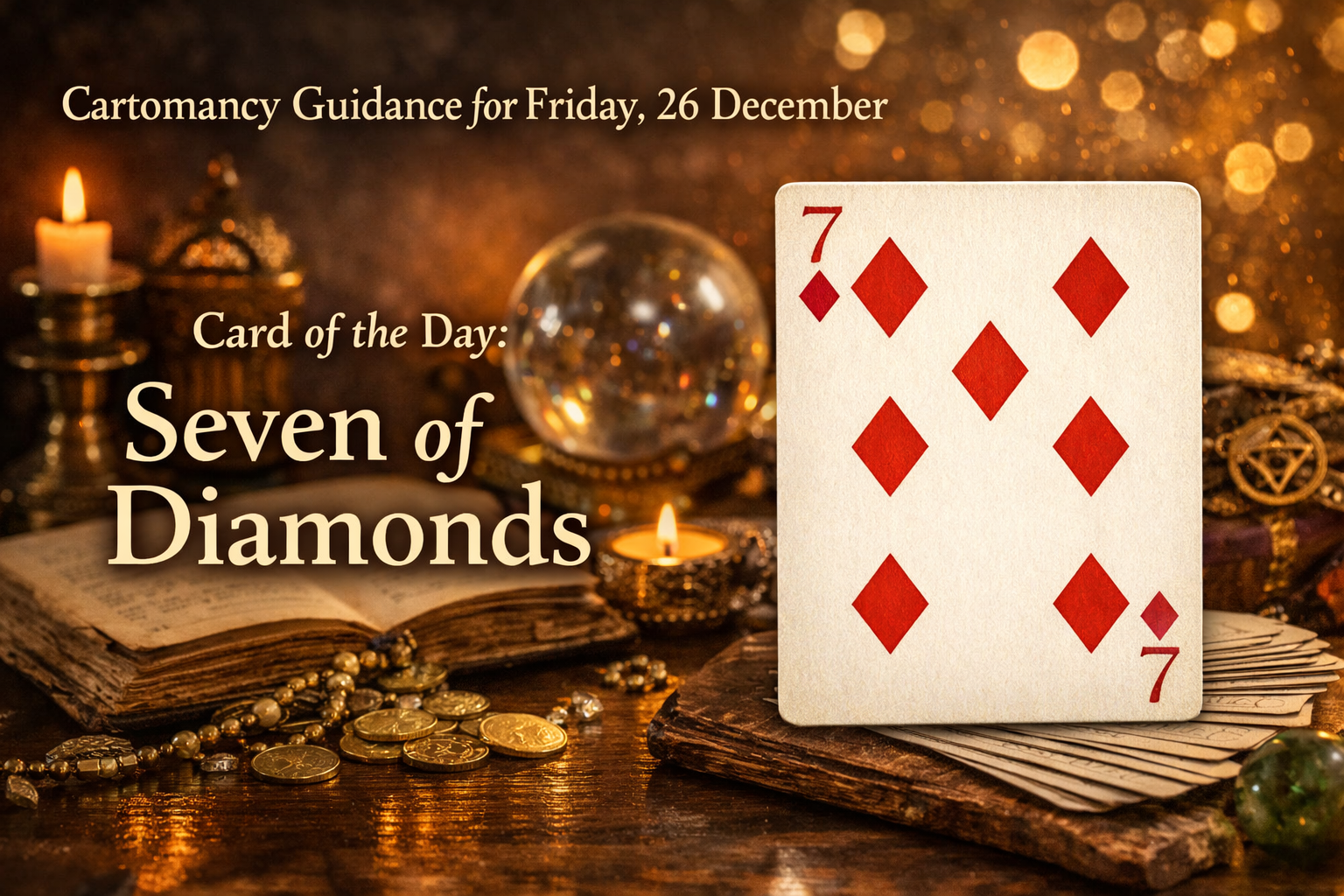 Cartomancy Guidance for Friday, 26 DecemberCard of the Day: Seven of Diamonds