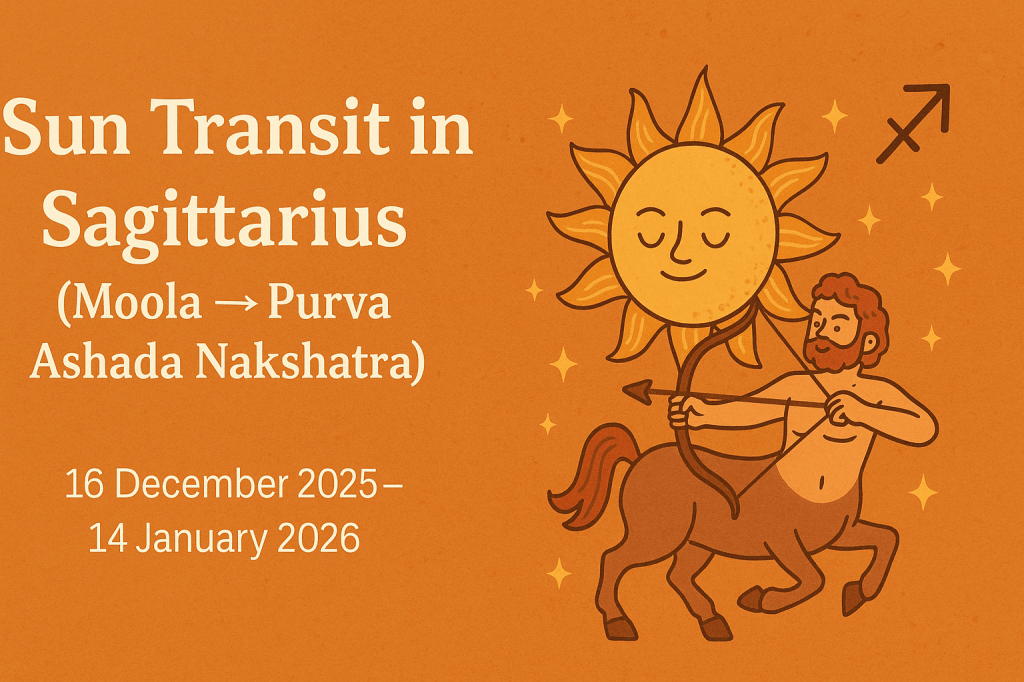 Sun Transit in Sagittarius (Moola → Purva Ashada&nbsp;Nakshatra)