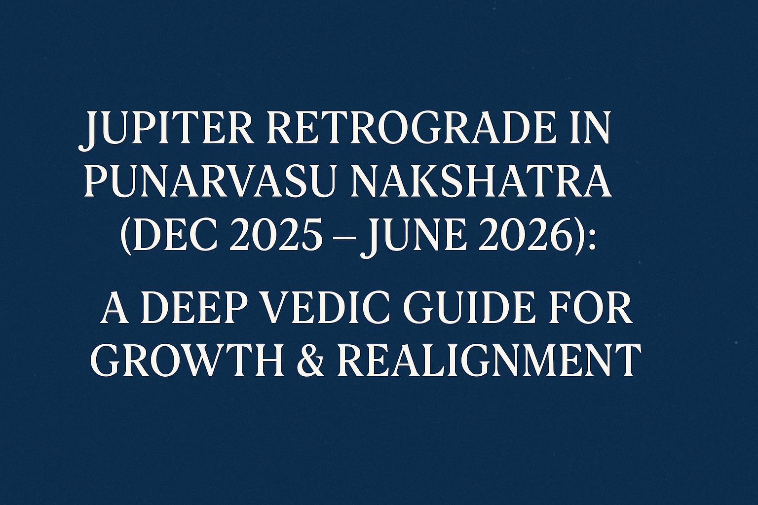 Jupiter Retrograde in Punarvasu Nakshatra (Dec 2025 – June 2026): A Deep Vedic Guide for Growth & Realignment