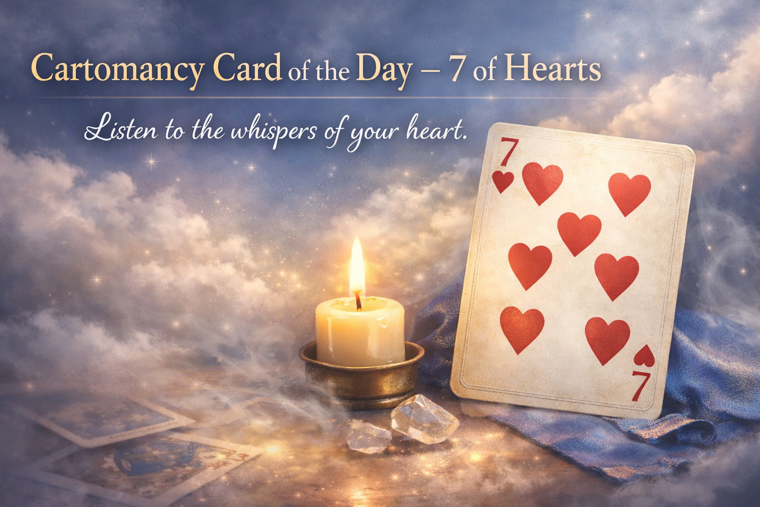 Cartomancy Card of the Day – 7 of Hearts-Sunday, 11th January