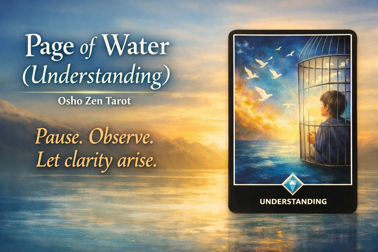 Card of the Day – Tuesday, 13th January 2026-Page of Water (Understanding) – Osho Zen Tarot