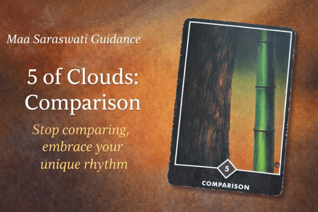 Maa Saraswati Guidance Card of the DayFriday, 23rd January-Osho Zen Tarot – 5 of Clouds&nbsp;(Comparison)