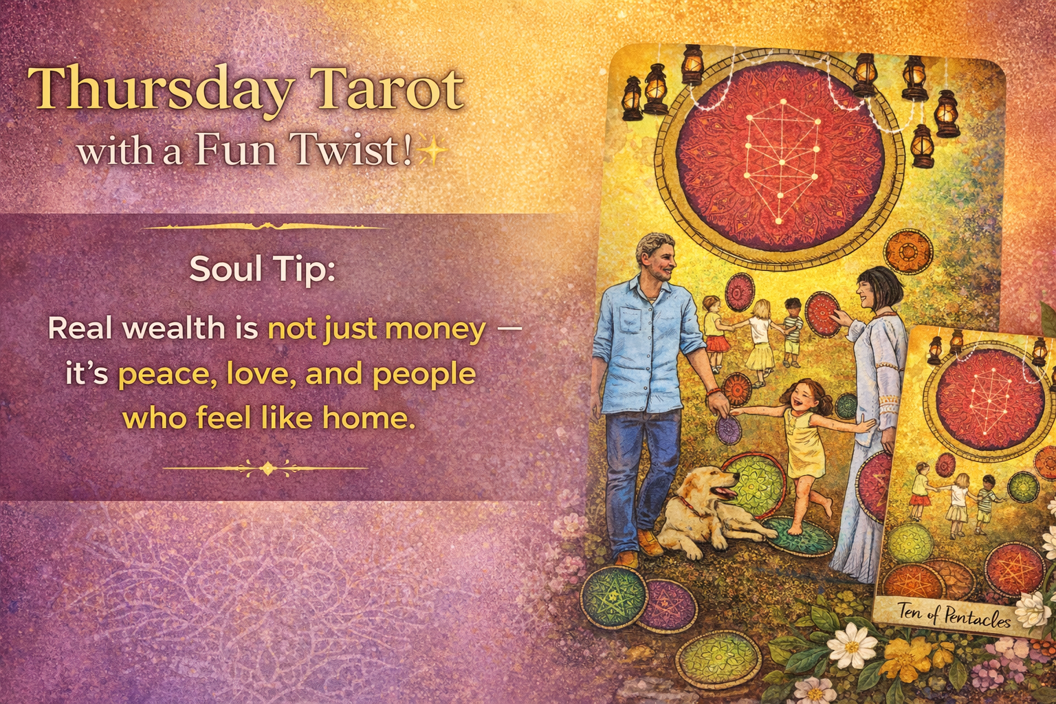 Thursday Tarot with a Fun Twist-Card of the Day: Ten of Pentacles