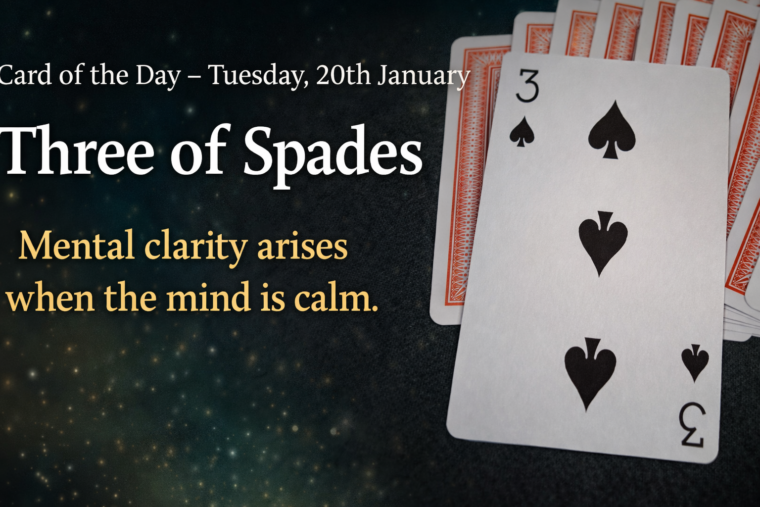 Card of the Day – Tuesday, 20th January-Three of Spades