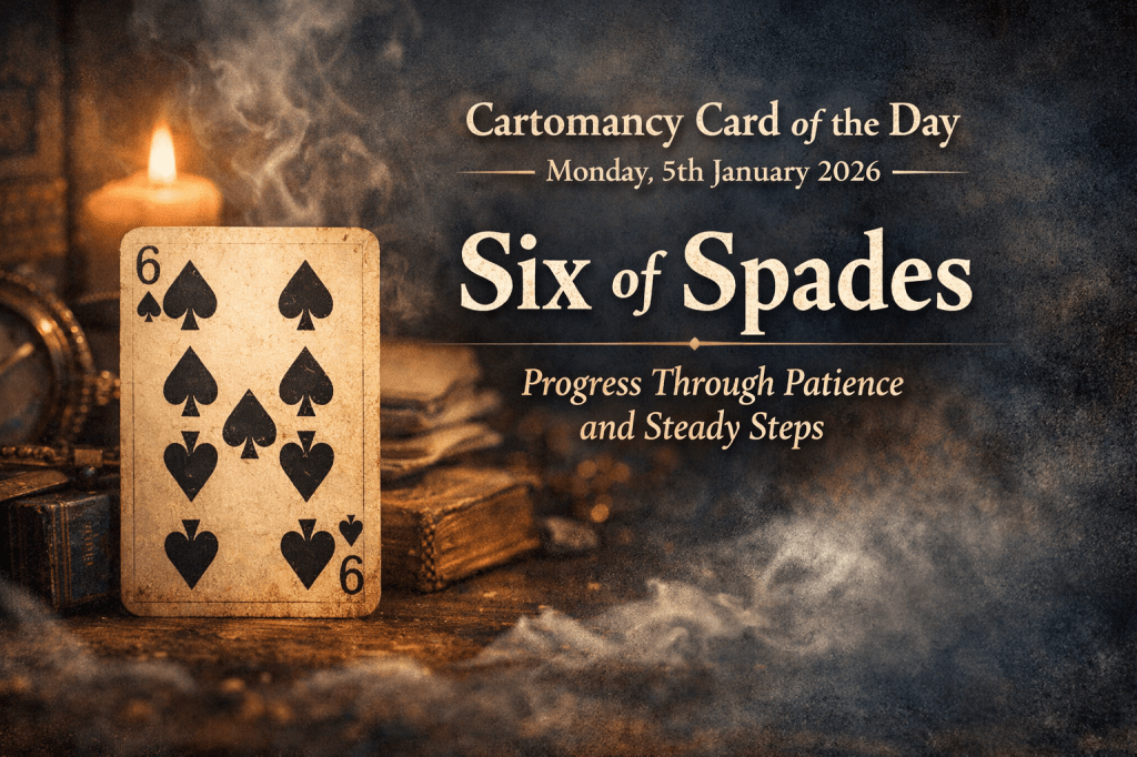 Cartomancy Card of the Day – Monday, 5th January 2026Six of&nbsp;Spades