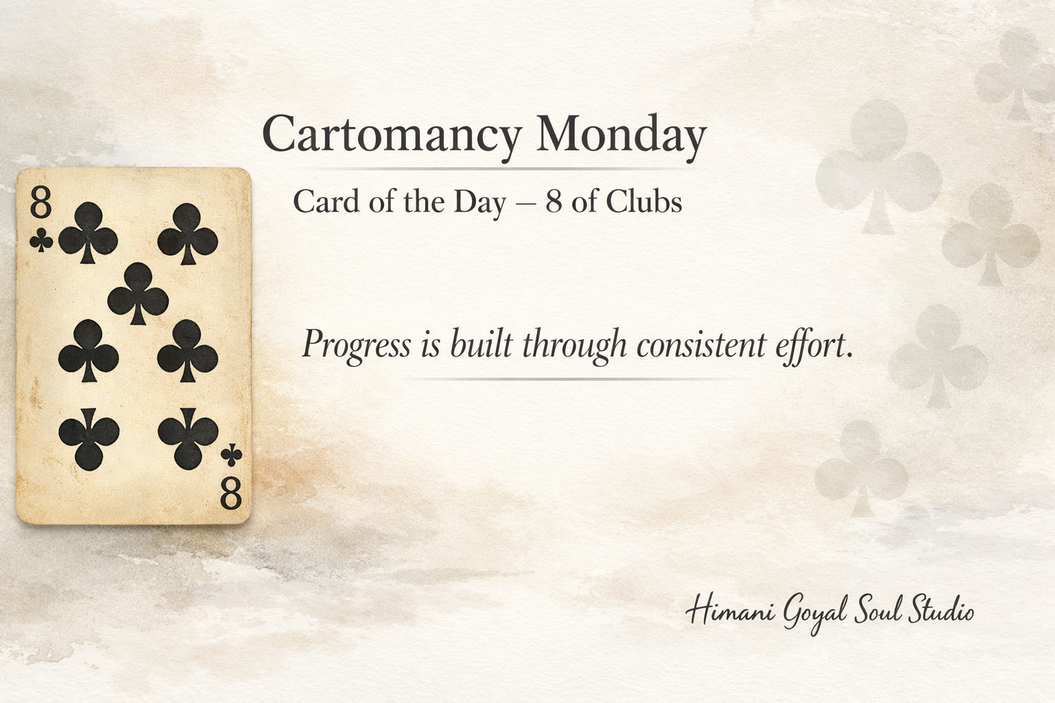 Cartomancy Monday – Card of the Day- 12th January | Eight of Clubs