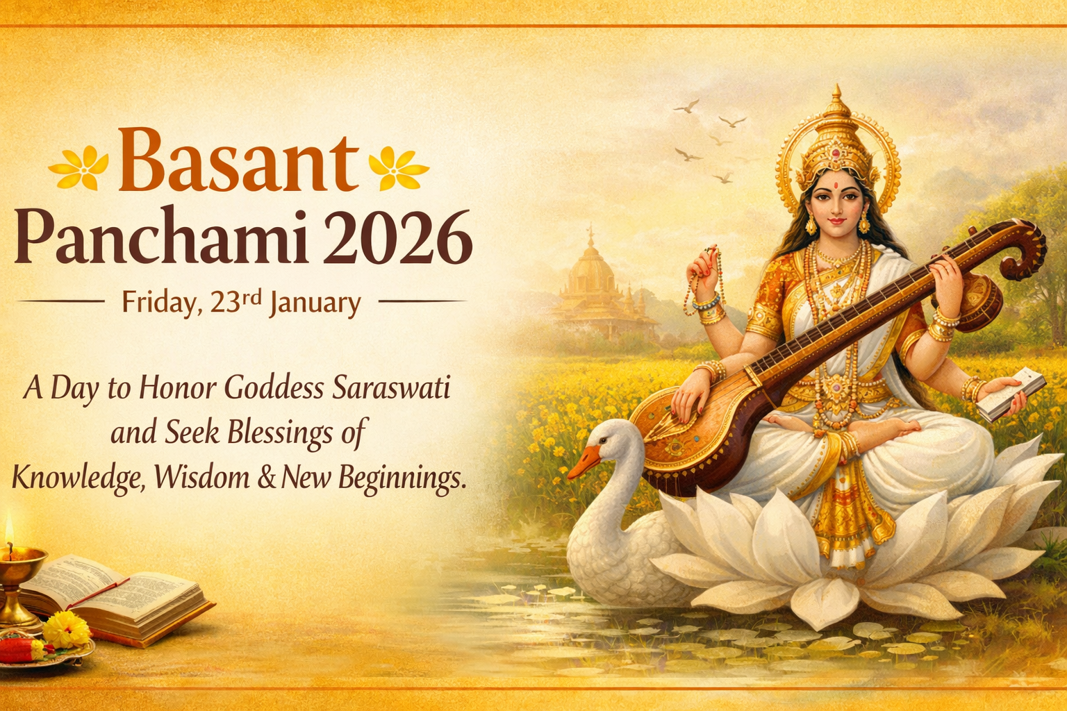 Basant Panchami 2026: Significance, Time, Rituals, Prasad & Mantras