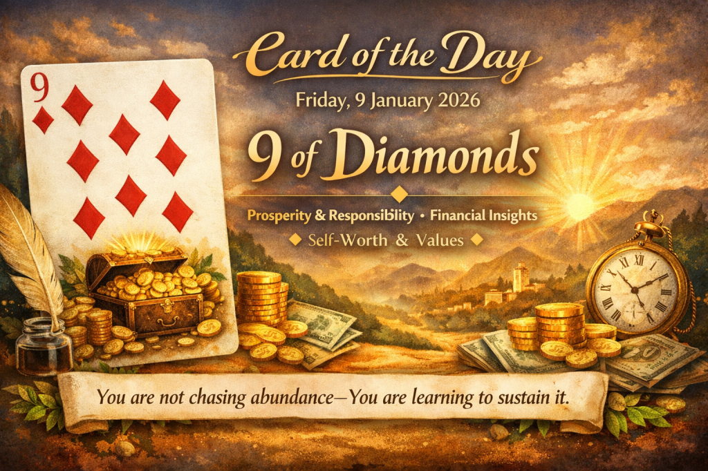 Cartomancy Card of the DayFriday, 9 January 20269 of Diamonds