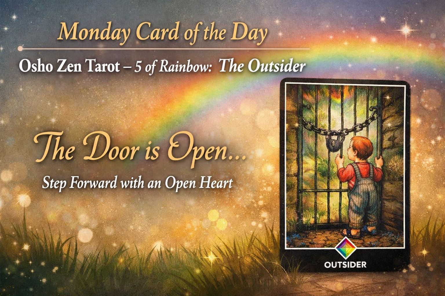 Monday Card of the Day-Osho Zen Tarot – 5 of Rainbow: The Outsider