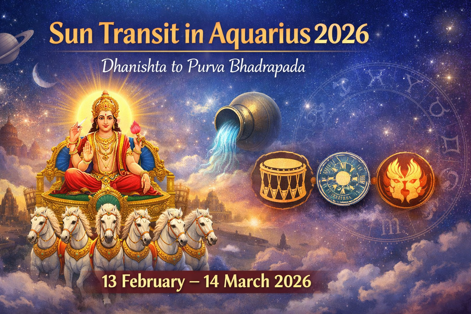 ☀️ Sun Transit in Aquarius 2026: Dhanishta to Purva Bhadrapada