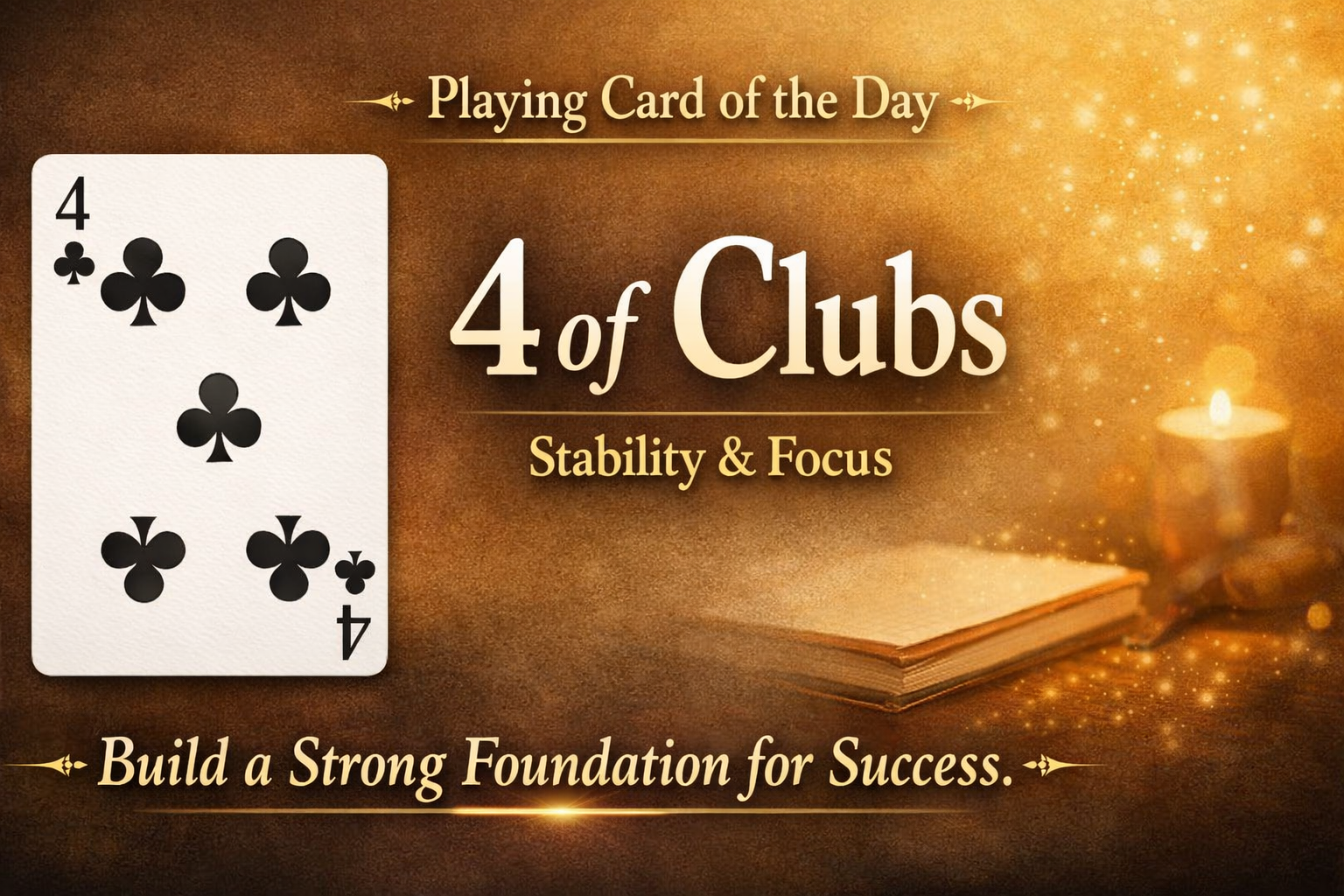 Playing Card of the Day – Monday Guidance4 of Clubs | Stability in Action
