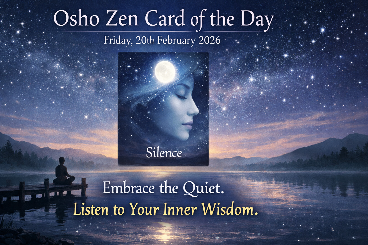Osho Zen Card of the Day – Friday, 20th February 2026Card Pulled: Silence