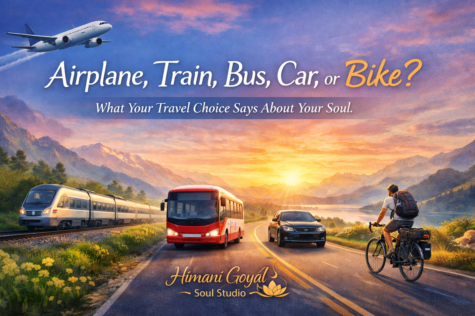 Airplane, Train, Bus, Car, or Bike?  What Your Travel Choice Says About Your Soul..